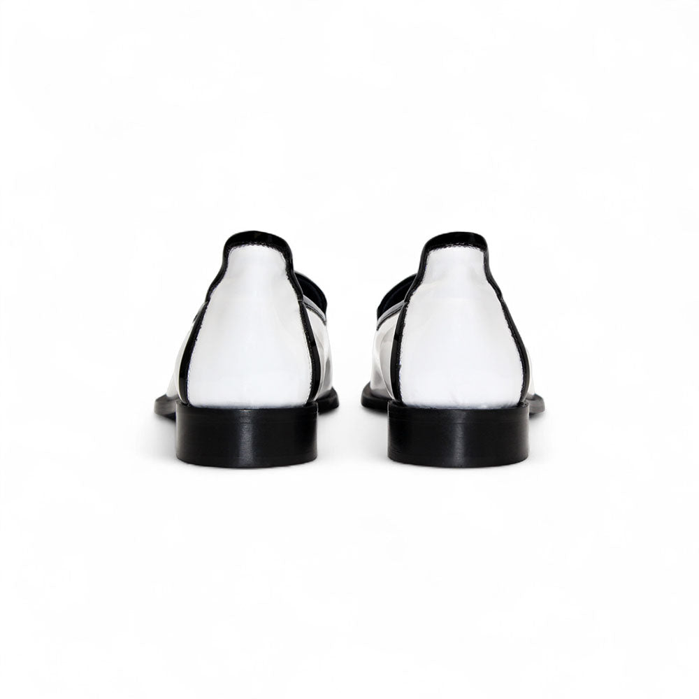 Duca by Matiste Fano Patent Leather Slip-on Shoes White/Black