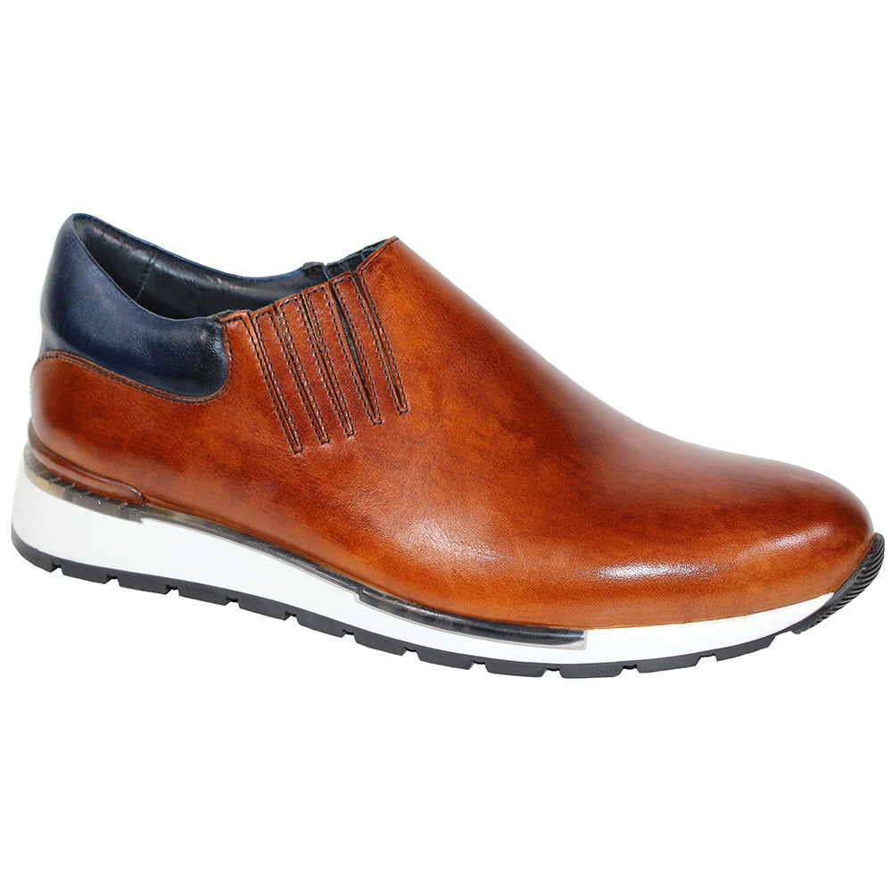 Duca by Matiste Formia Calfskin Sneakers Antique Cognac / Navy