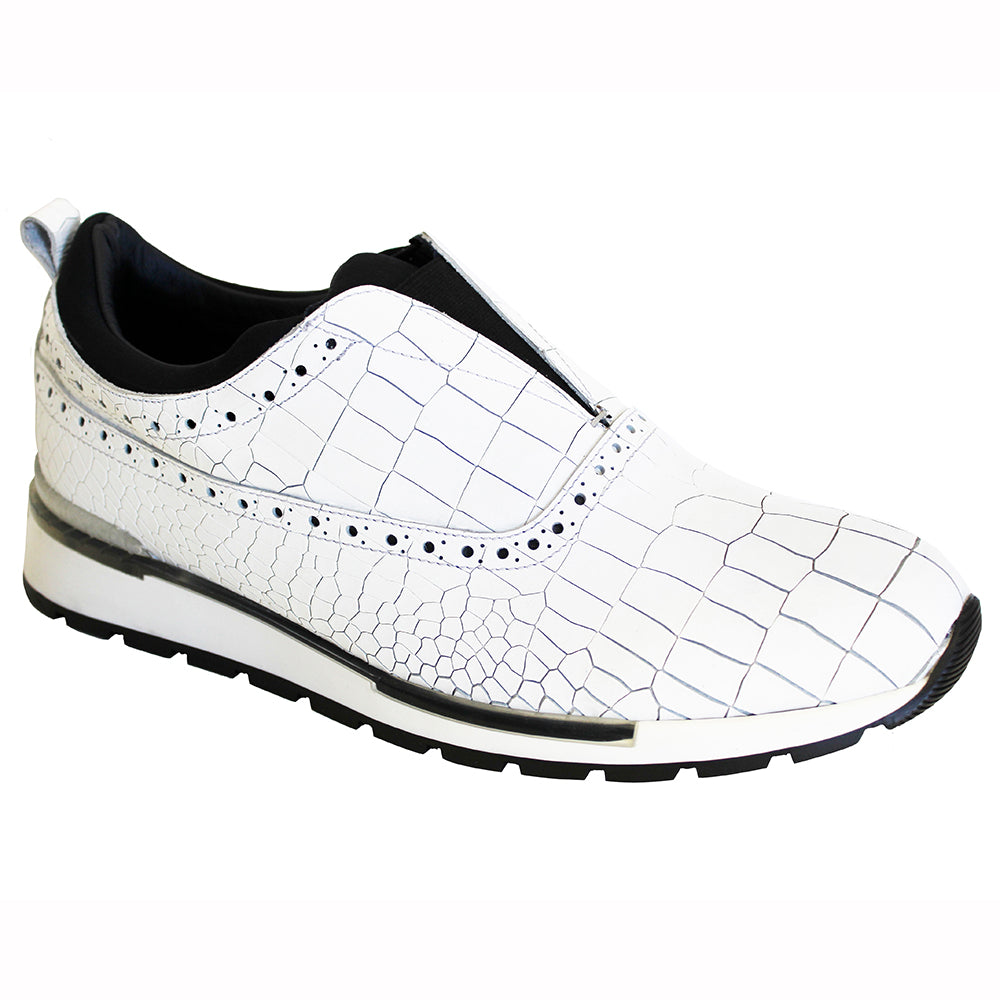 Duca by Matiste Imola Croc Print Sneakers White