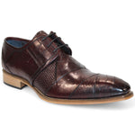 Duca by Matiste Imperio Embossed Croco/Ostrich/Lizard Print Shoes Burgundy