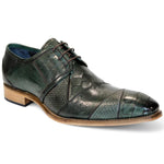 Duca by Matiste Imperio Embossed Croco/Ostrich/Lizard Print Shoes Green