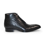 Duca by Matiste Lauro Leather/Embossed Quilt Leather Shoes Black