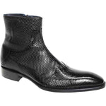 Duca by Matiste Lavello Genuine Embossed Snakeskin Leather Boots Black