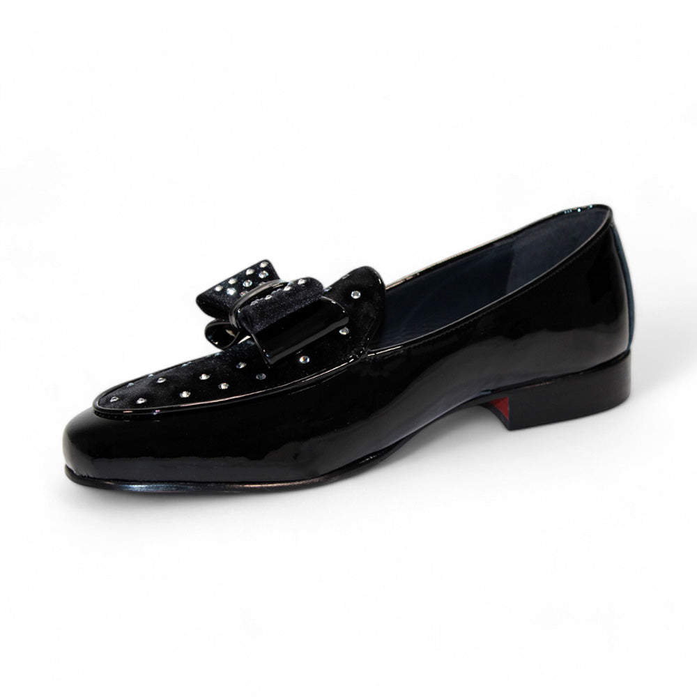 Duca by Matiste Maratea Patent Leather/Velvet/Satin Black / Crystals Black