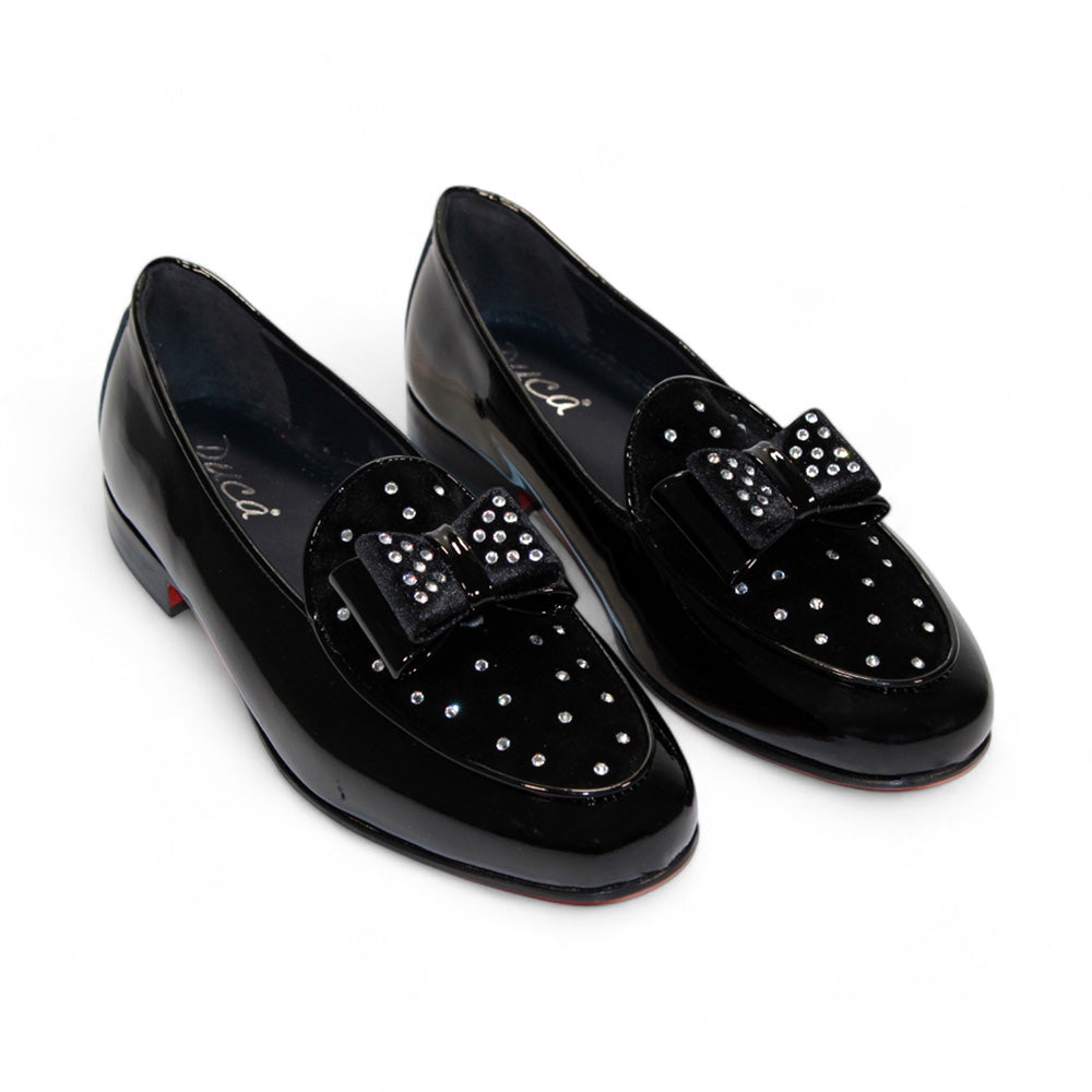 Duca by Matiste Maratea Patent Leather/Velvet/Satin Black / Crystals Black