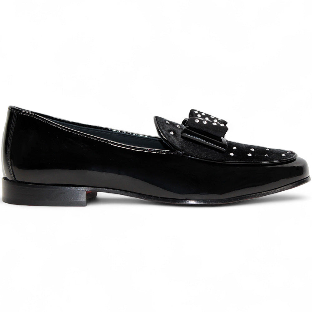 Duca by Matiste Maratea Patent Leather/Velvet/Satin Black / Crystals Black