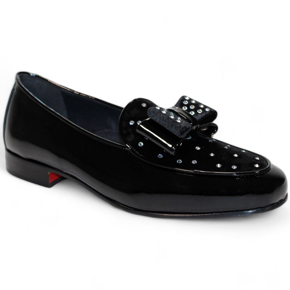 Duca by Matiste Maratea Patent Leather/Velvet/Satin Black / Crystals Black