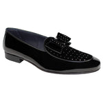 Duca by Matiste Maratea Patent Velvet Shoes Black Black Crystals