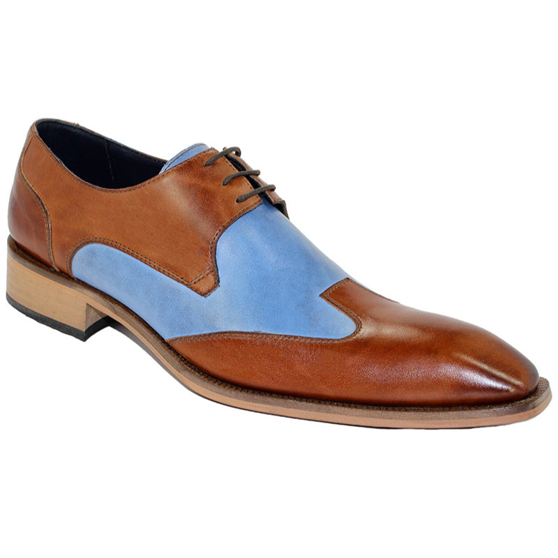 Duca by Matiste Milano Cognac/Light Blue Shoes