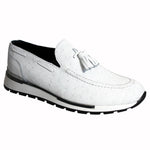 Duca by Matiste Pavia Ostrich Print Shoes White