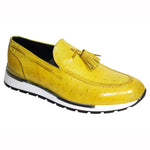 Duca by Matiste Pavia Ostrich Print Shoes Yellow