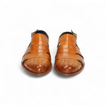 Duca by Matiste Positano Embossed Leather Croco/Lizard Slippers Senape