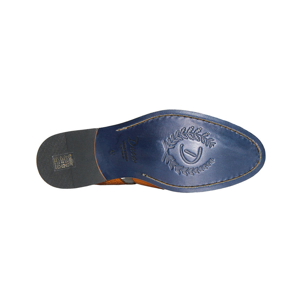 Duca by Matiste Positano Embossed Leather Croco/Lizard Slippers Senape