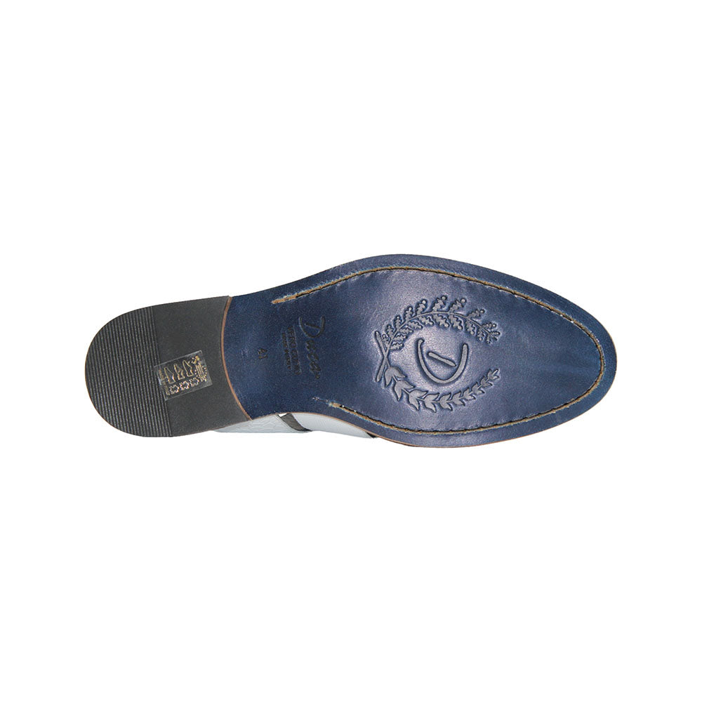 Duca by Matiste Positano Embossed Leather Croco/Lizard Slippers White