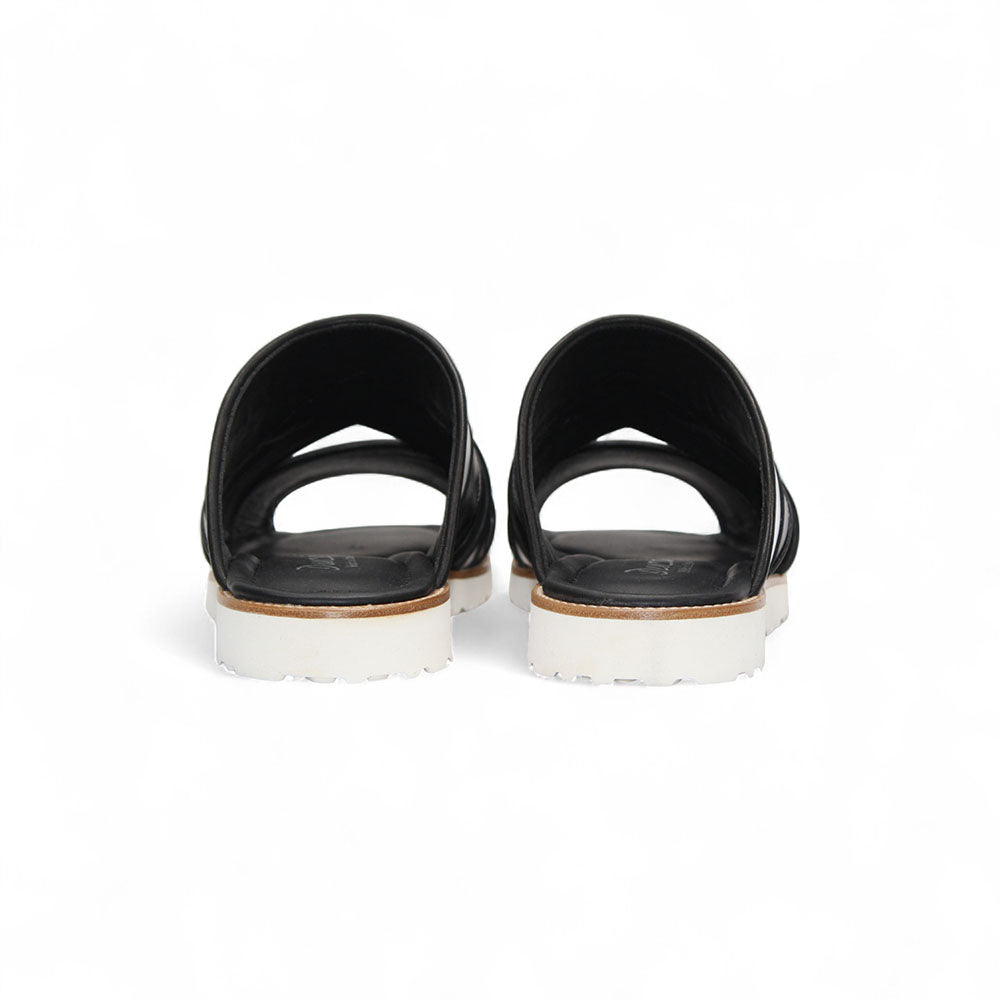 Duca by Matiste SA118 Leather Slippers Black/White