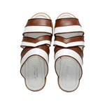 Duca by Matiste SA118 Leather Slippers Brandy/White