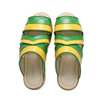 Duca by Matiste SA118 Leather Slippers Green/Yellow