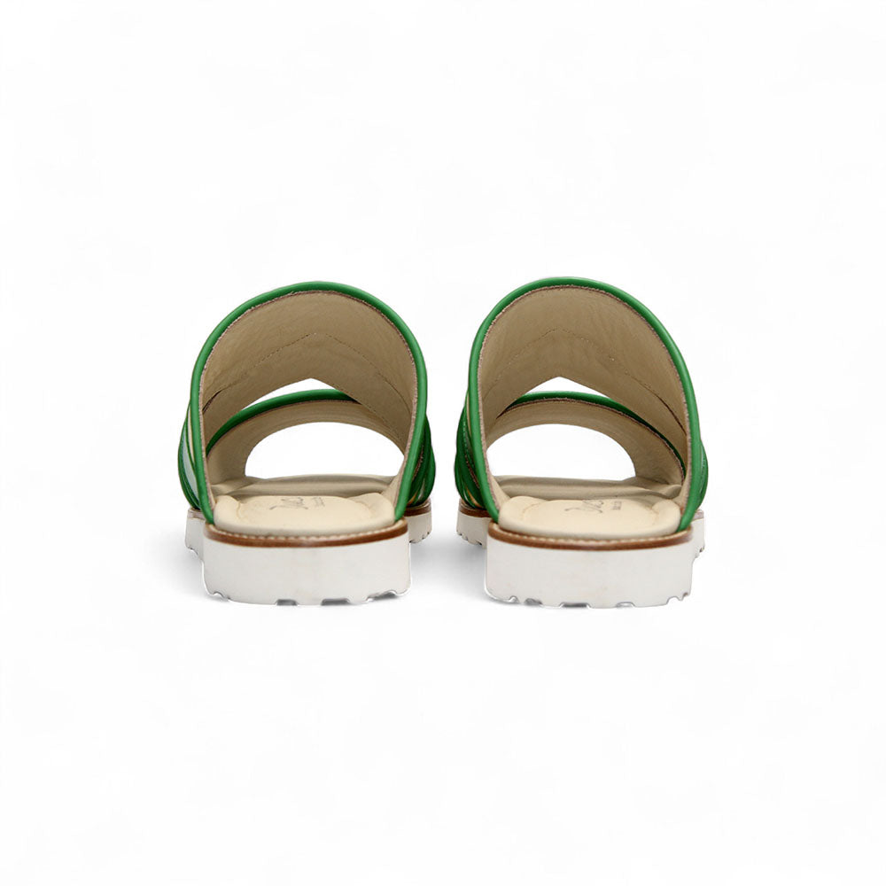 Duca by Matiste SA118 Leather Slippers Green/Yellow