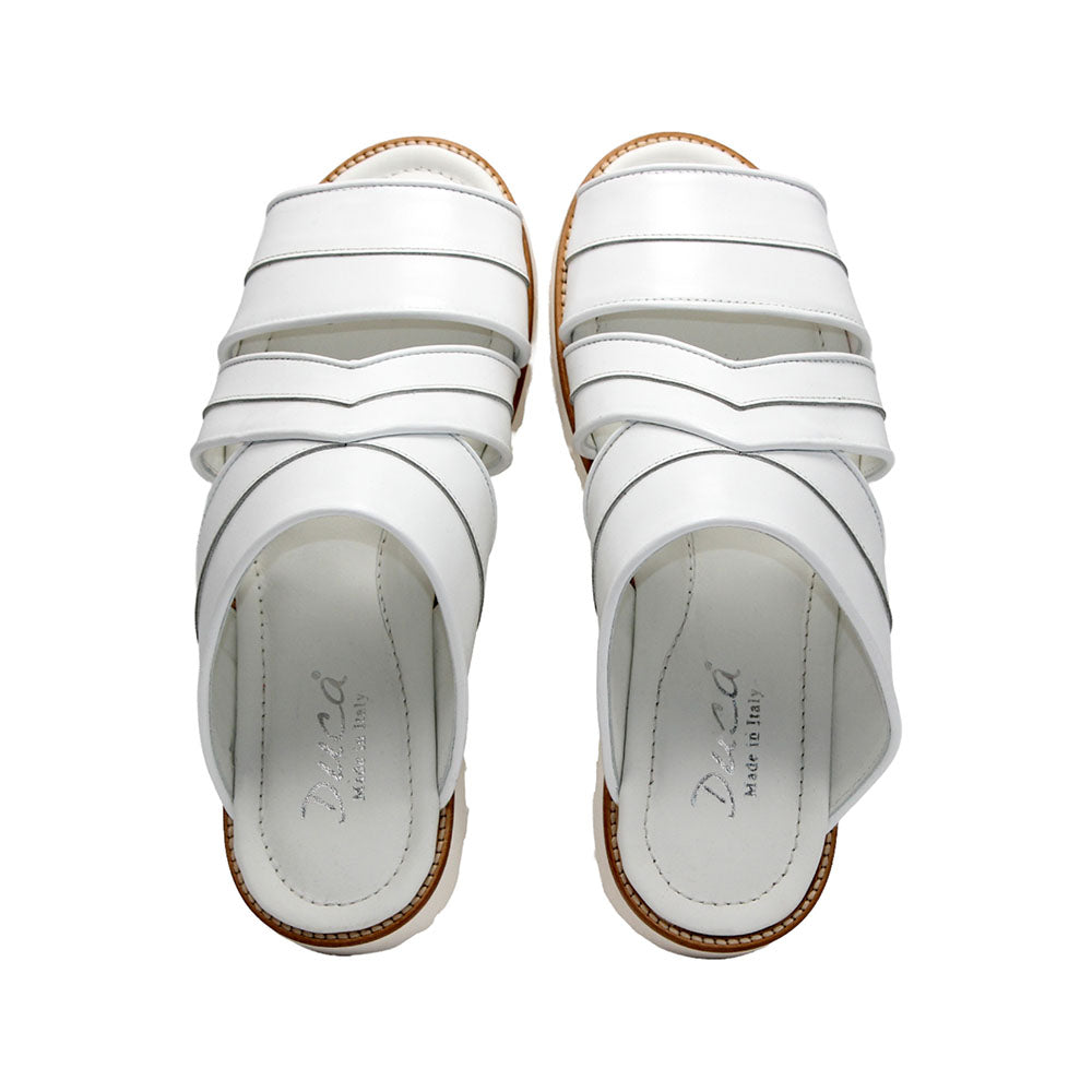 Duca by Matiste SA118 Leather Slippers White