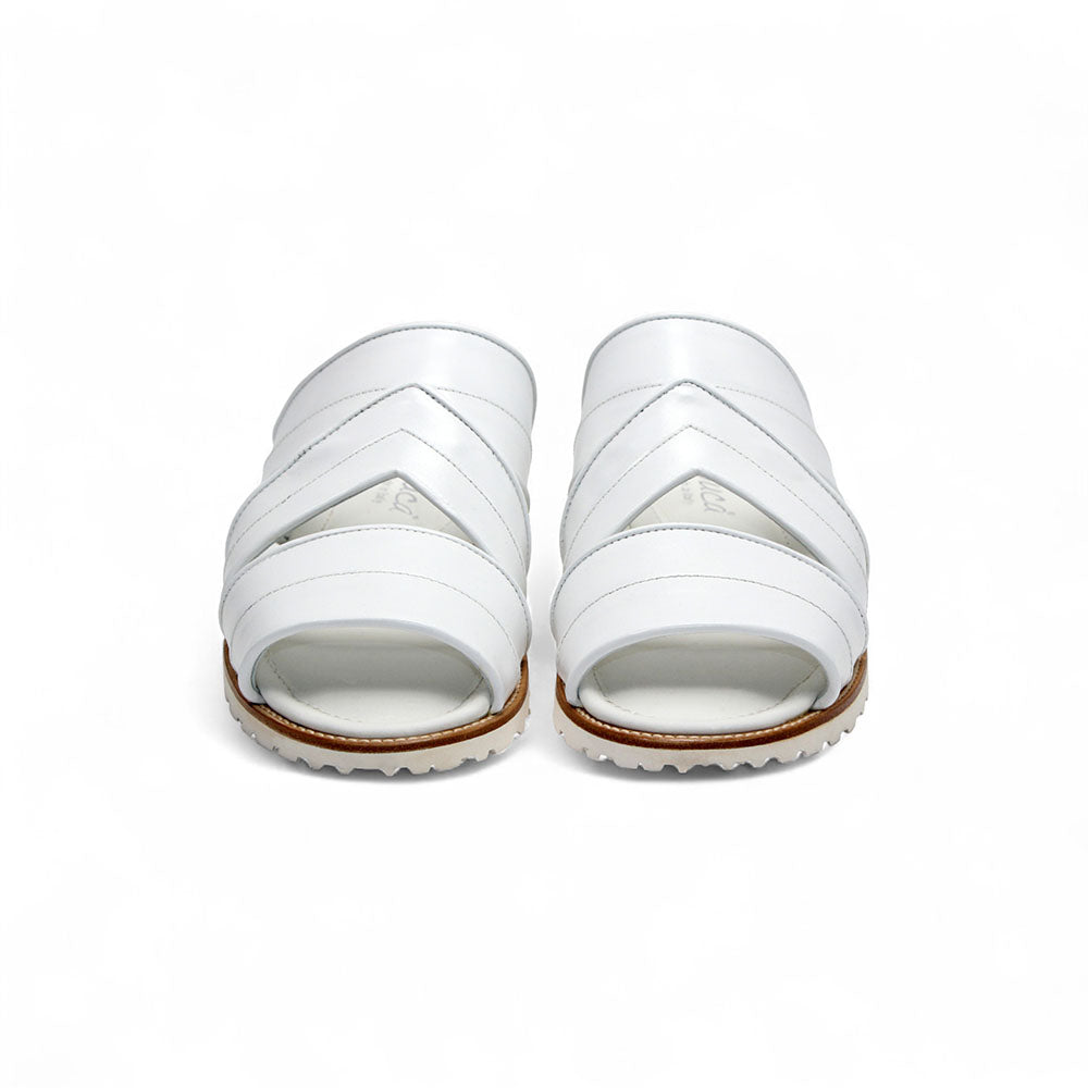 Duca by Matiste SA118 Leather Slippers White