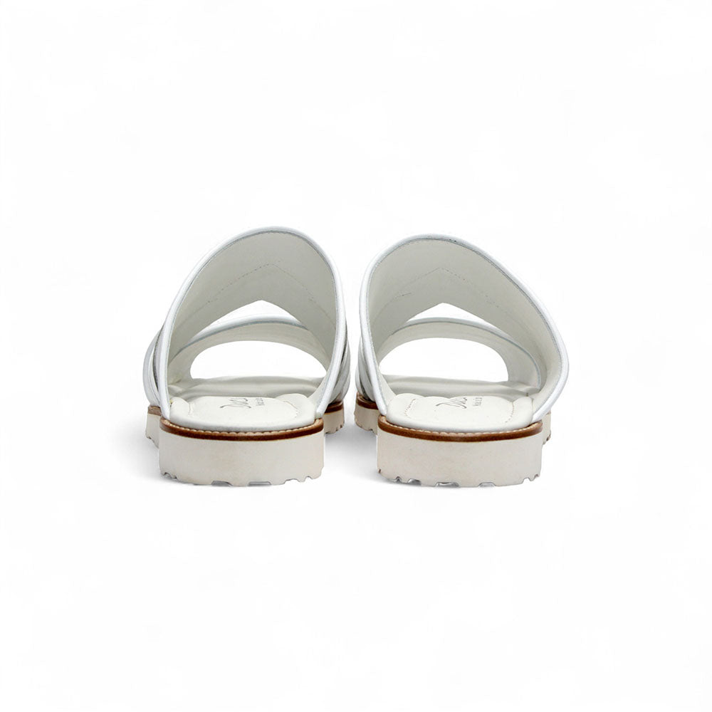 Duca by Matiste SA118 Leather Slippers White