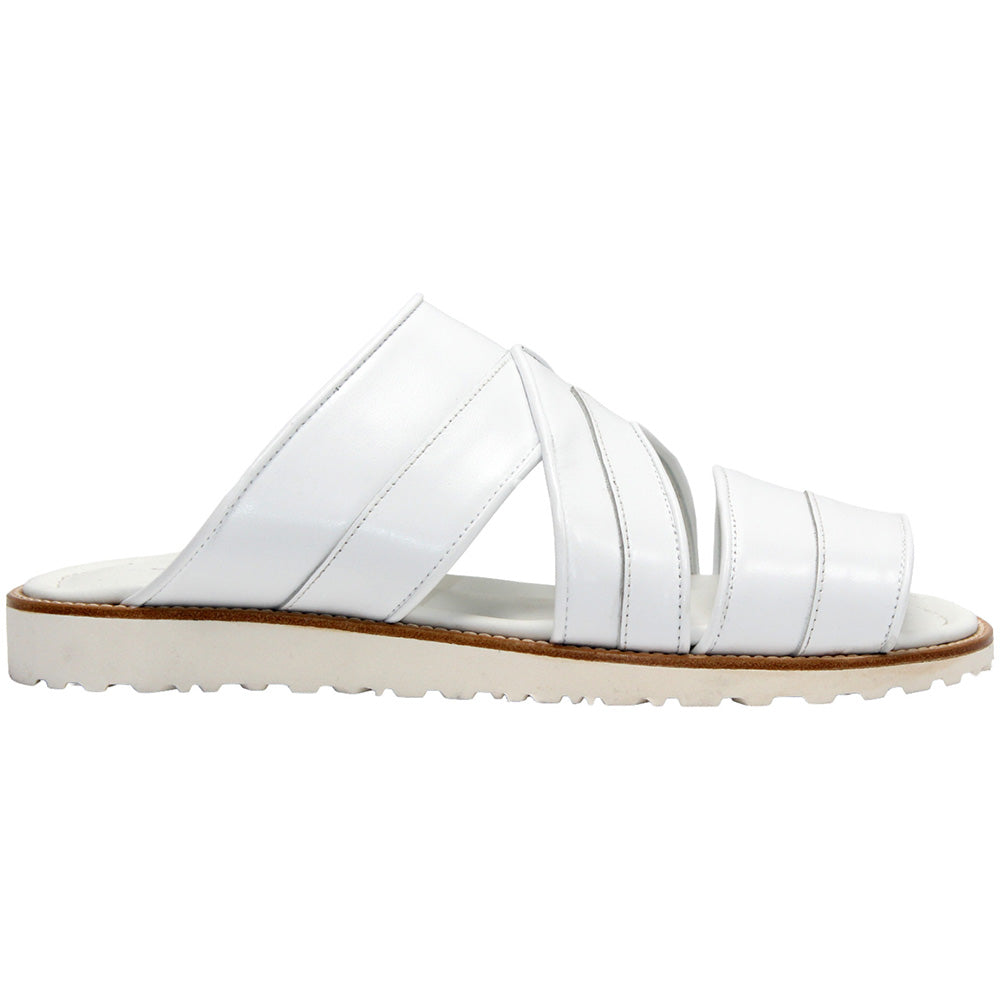 Duca by Matiste SA118 Leather Slippers White