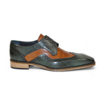 Duca by Matiste Saranno Genuine Leather Shoes Green/Cognac
