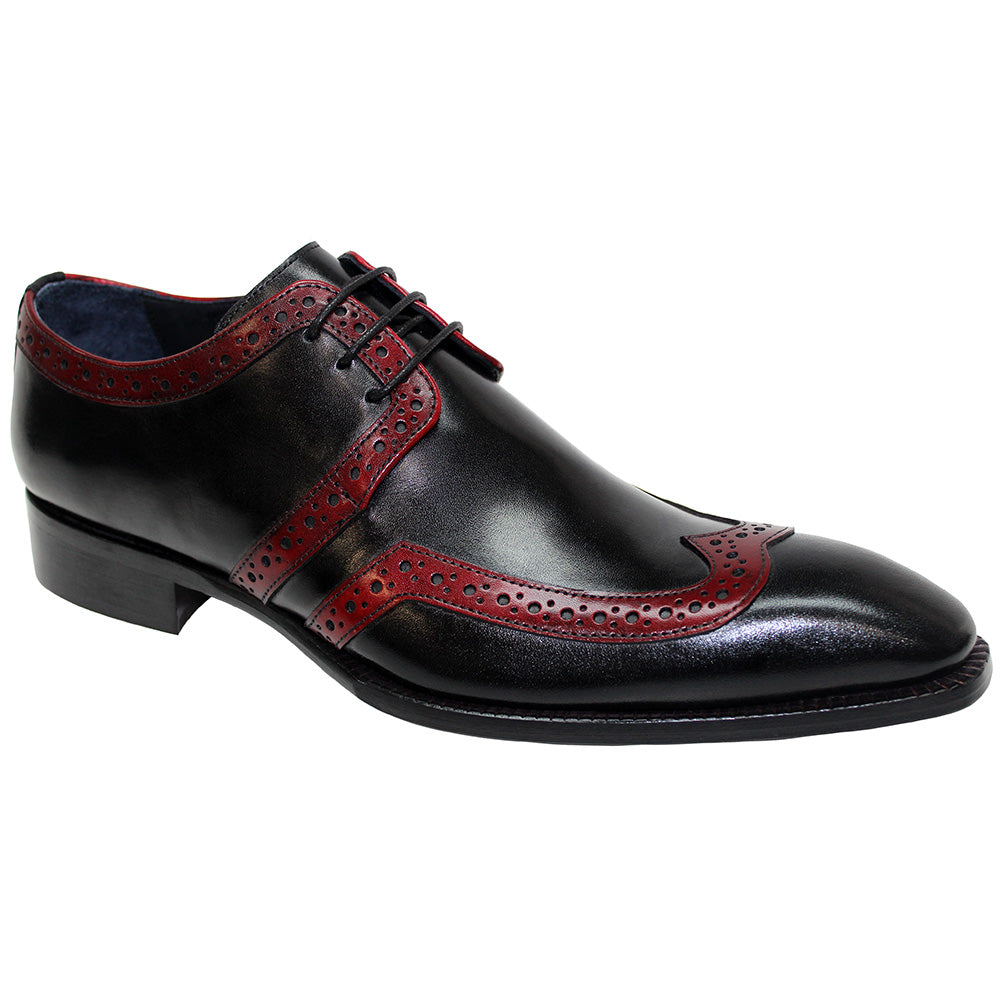 Duca by Matiste Savona Genuine Leather Shoes Black/ Antique Red