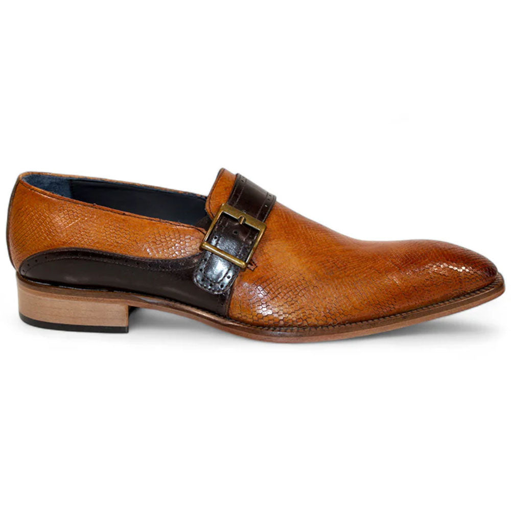 Duca by Matiste Sezze Embossed Snake Leather Shoes Cognac/Brown