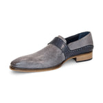 Duca by Matiste Sezze Embossed Snake Leather Shoes Light Grey/Dark Grey