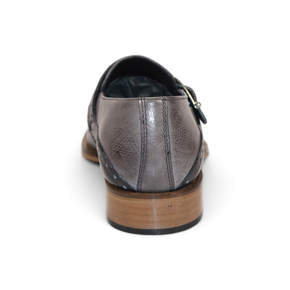 Duca by Matiste Sezze Embossed Snake Leather Shoes Light Grey/Dark Grey