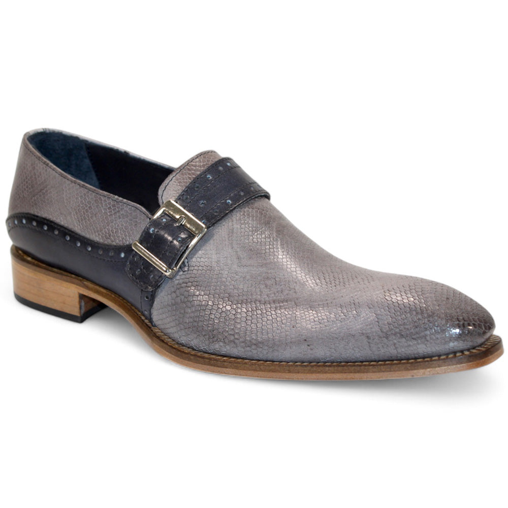 Duca by Matiste Sezze Embossed Snake Leather Shoes Light Grey/Dark Grey