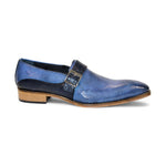 Duca by Matiste Sezze Embossed Snake Leather Shoes Powder Blue/Navy