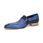 Duca by Matiste Sezze Embossed Snake Leather Shoes Powder Blue/Navy