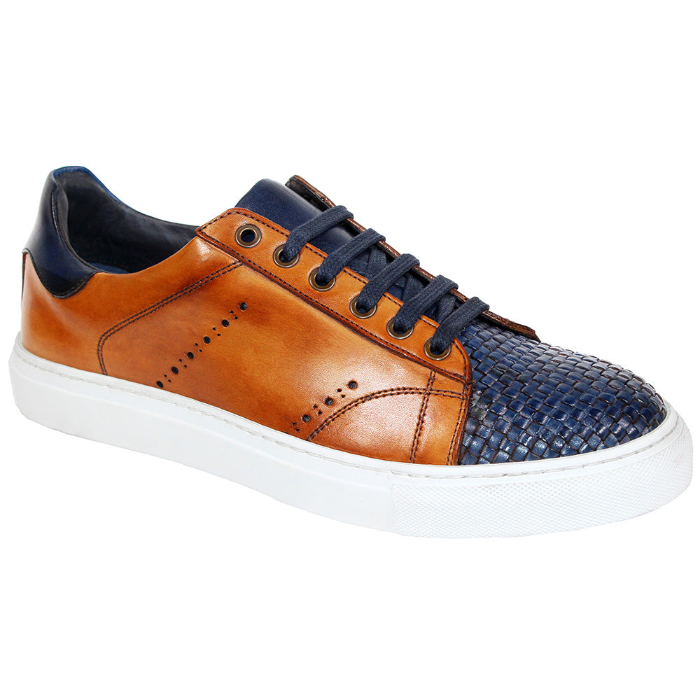 Duca by Matiste Sorrento Calfskin Sneakers Navy / Cognac