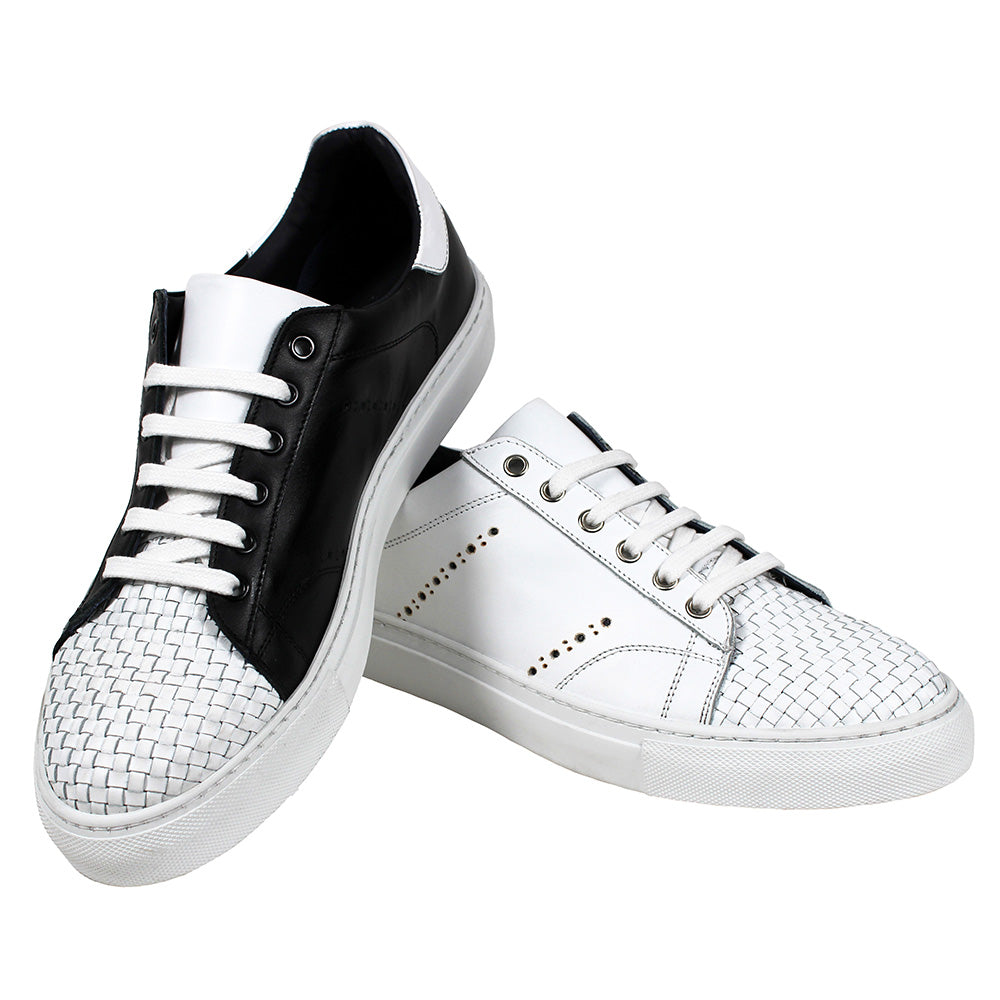 Duca by Matiste Sorrento Calfskin Sneakers White / Black