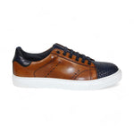 Duca by Matiste Sorrento Weave Leather Sneakers Navy/Cognac