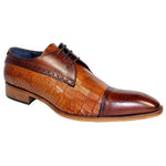 Duca by Matiste Teramo Calfskin Croc Print Brown Cognac