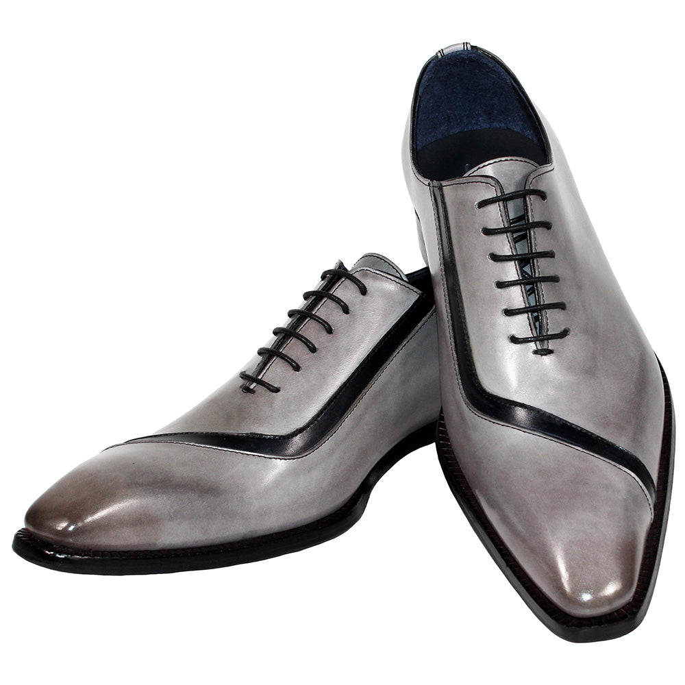 Duca by Matiste Torre Calfskin Shoes Light Grey / Black