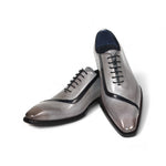 Duca by Matiste Torre Calfskin Shoes Light Grey / Black