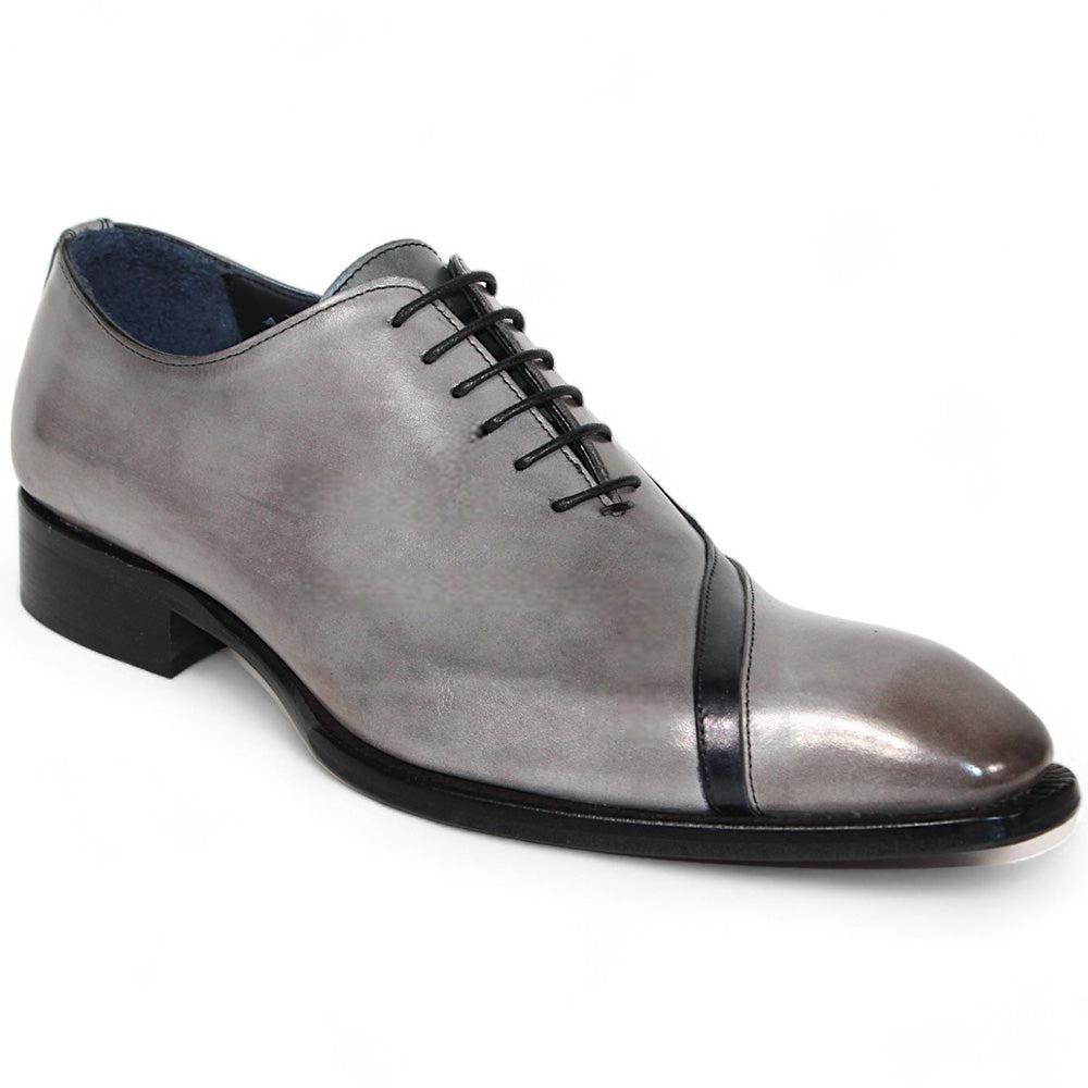 Duca by Matiste Torre Calfskin Shoes Light Grey / Black