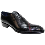 Duca by Matiste Torre Embossed Croco Shoes Black/ Antique Red