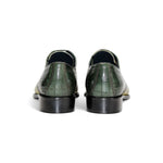 Duca by Matiste Valentano Leather/Embossed Croco Leather Shoes Green/Olive