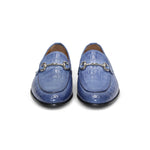 Duca by Matiste Vasto Embossed Croco Leather Loafers Light Blue