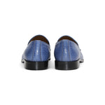 Duca by Matiste Vasto Embossed Croco Leather Loafers Light Blue