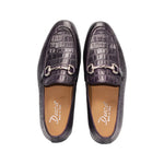 Duca by Matiste Vasto Embossed Croco Leather Loafers Purple