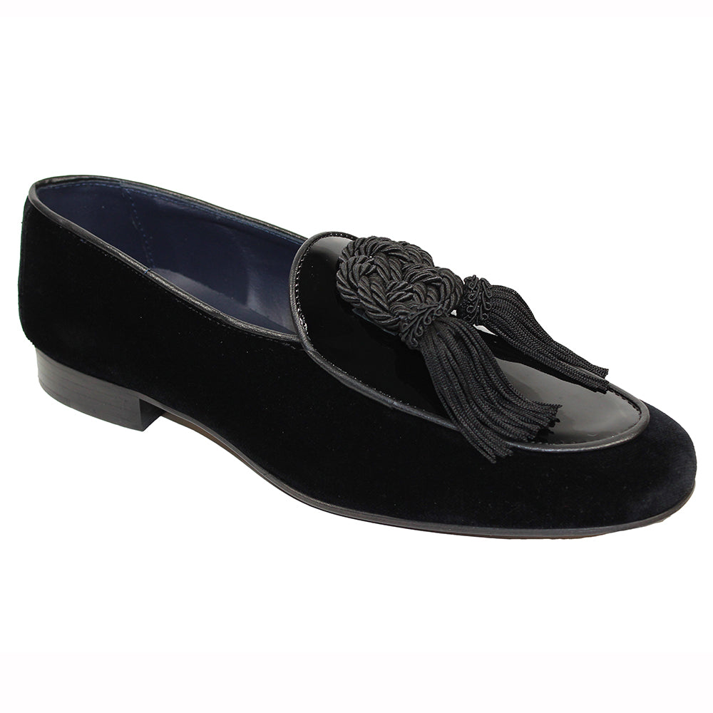 Duca by Matiste Venezia Patent & Velvet Shoes Black