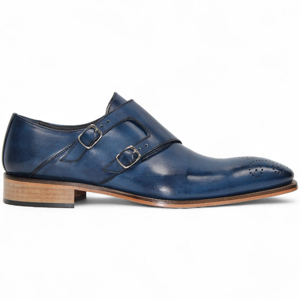 Duca by Matiste Vergato Genuine Leather Shoes Blue