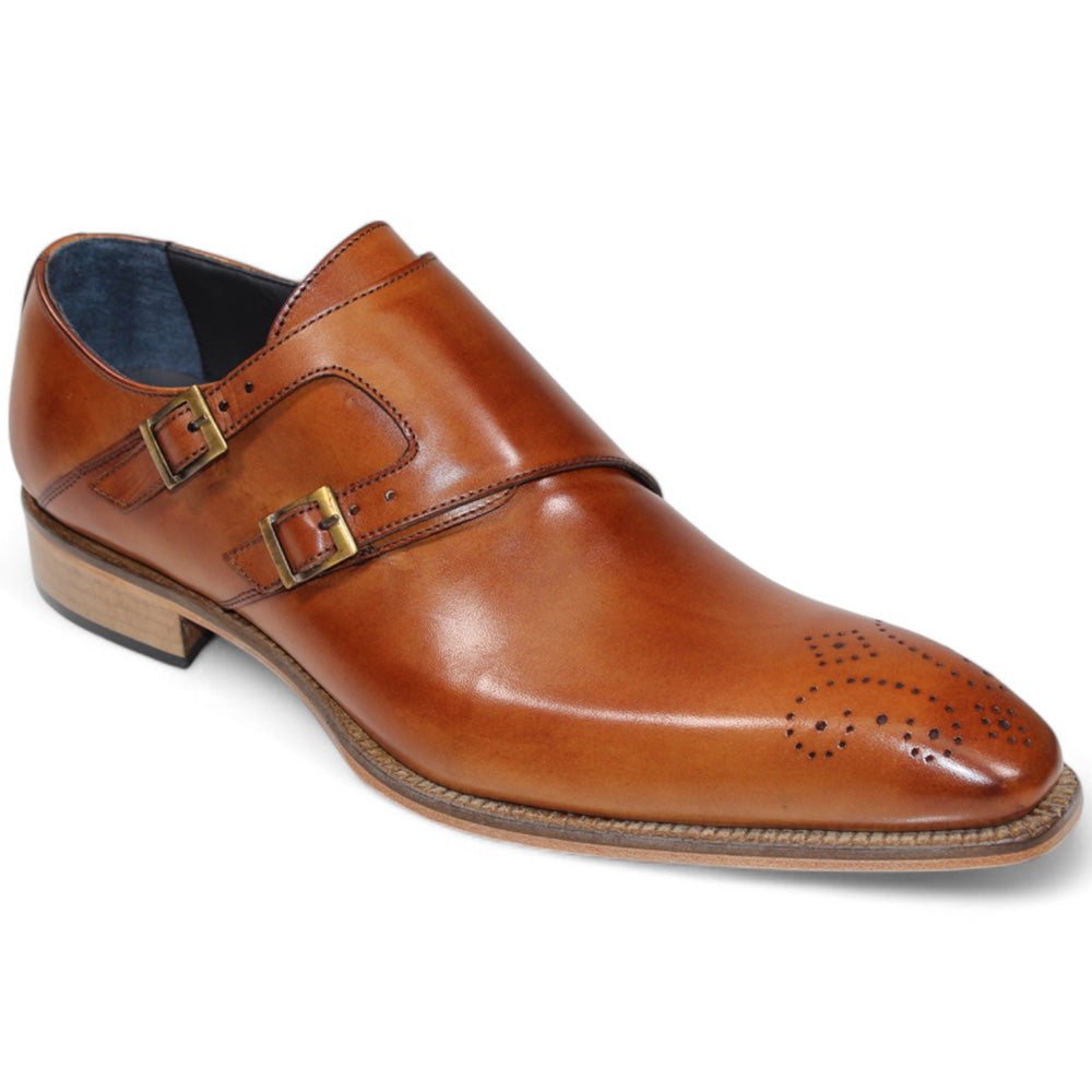 Duca by Matiste Vergato Genuine Leather Shoes Brandy
