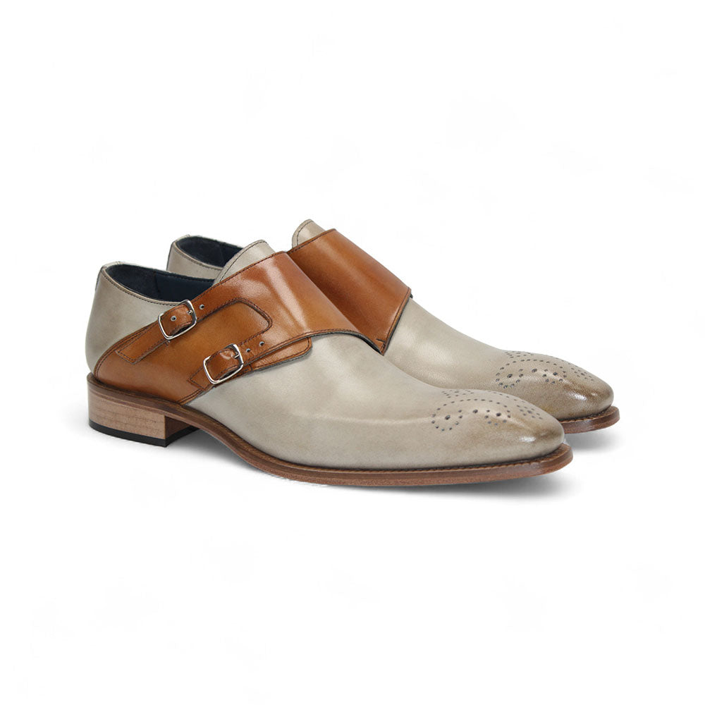 Duca by Matiste Vergato Leather Shoes Beige/Cognac